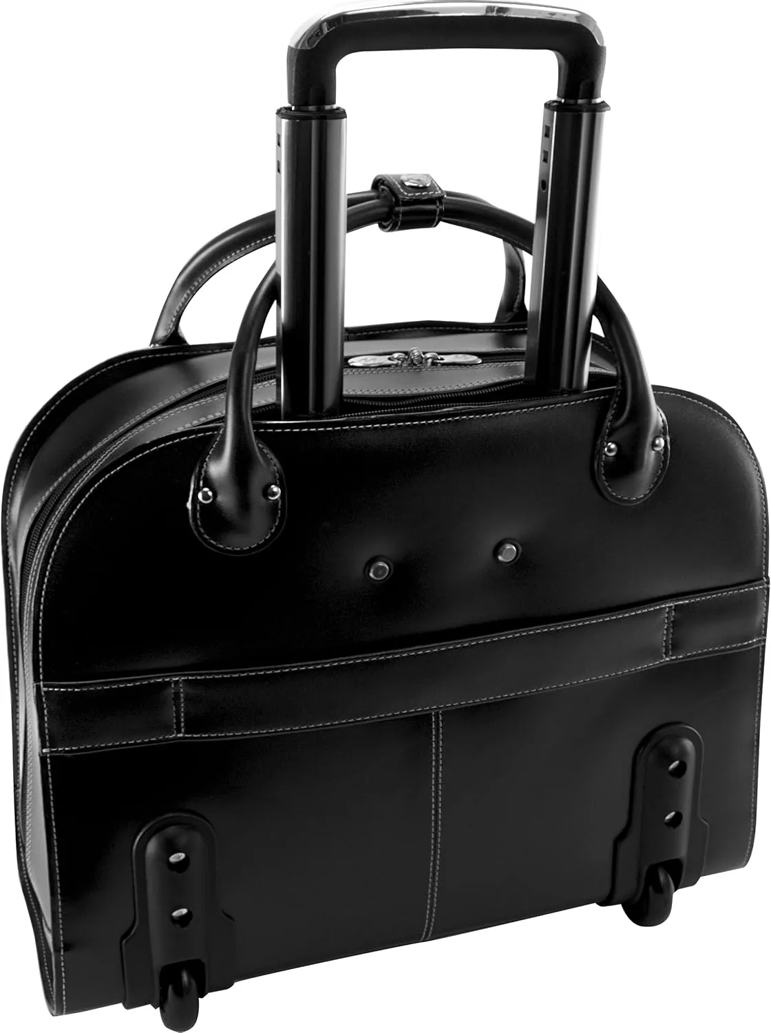 McKlein 15" Leather Wheeled Ladies' Laptop Briefcase- EDGEBROOK- Black