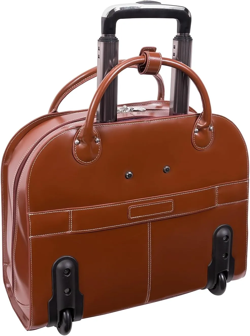 McKlein 15" Leather Wheeled Ladies' Laptop Briefcase- EDGEBROOK- Brown
