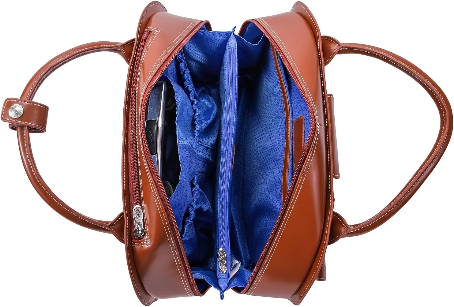 McKlein 15" Leather Wheeled Ladies' Laptop Briefcase- EDGEBROOK- Brown