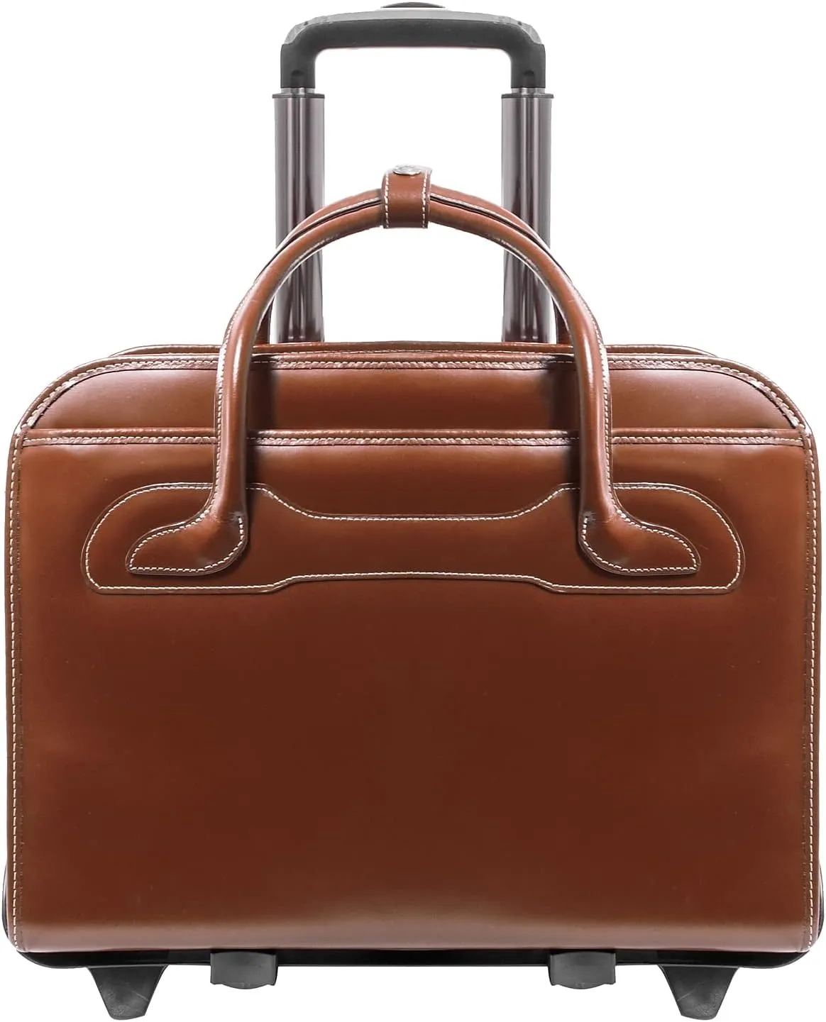 McKlein 17" Leather Patented Detachable -Wheeled Ladies' Laptop Briefcase- WILLOWBROOK- Brown