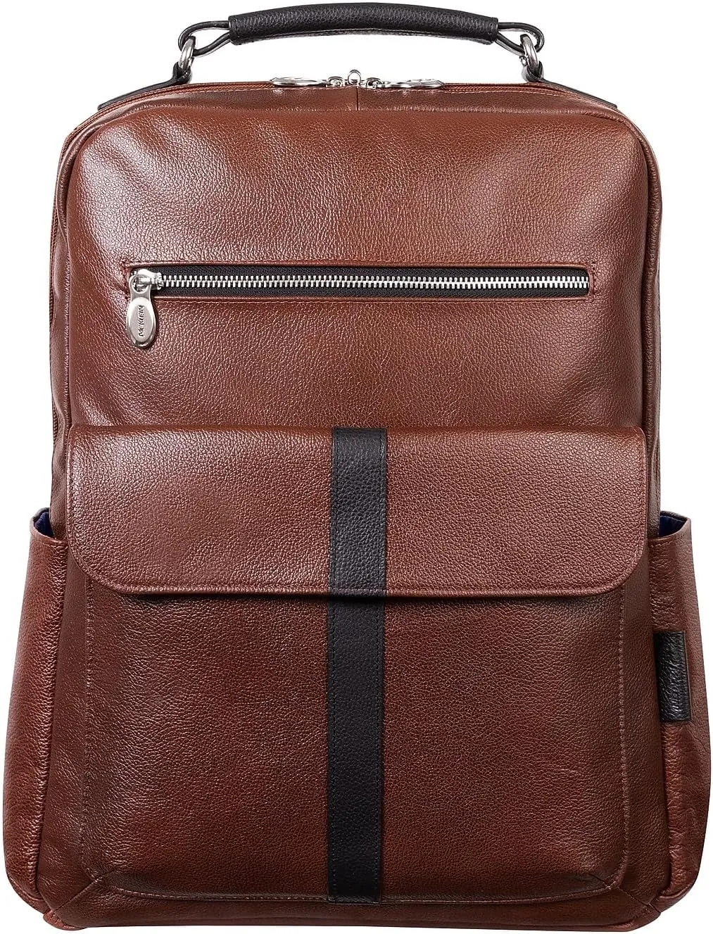 McKlein 17" Leather, Two-Tone, Dual-Compartment, Laptop & Tablet Backpack- LOGAN- Brown