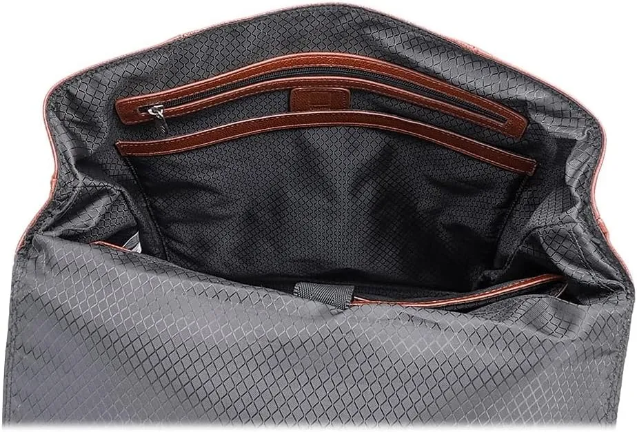 McKlein 17" Leather, Two-Tone, Flap-Over, Laptop & Tablet Backpack- ELEMENT- Brown