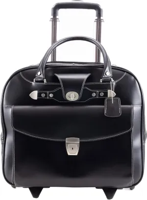 McKleinUSA Wheeled Ladies' Laptop Briefcase, Black