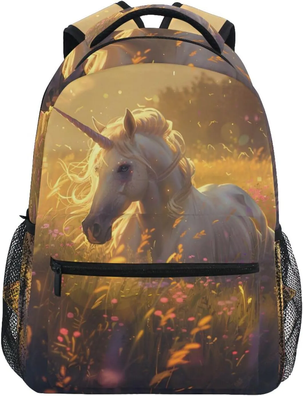 Meadow Unicorn Backpack 3rd 4th 5th Grade School Bookbag Travel Laptop Daypack Bag Purse for Boys Girls Teens