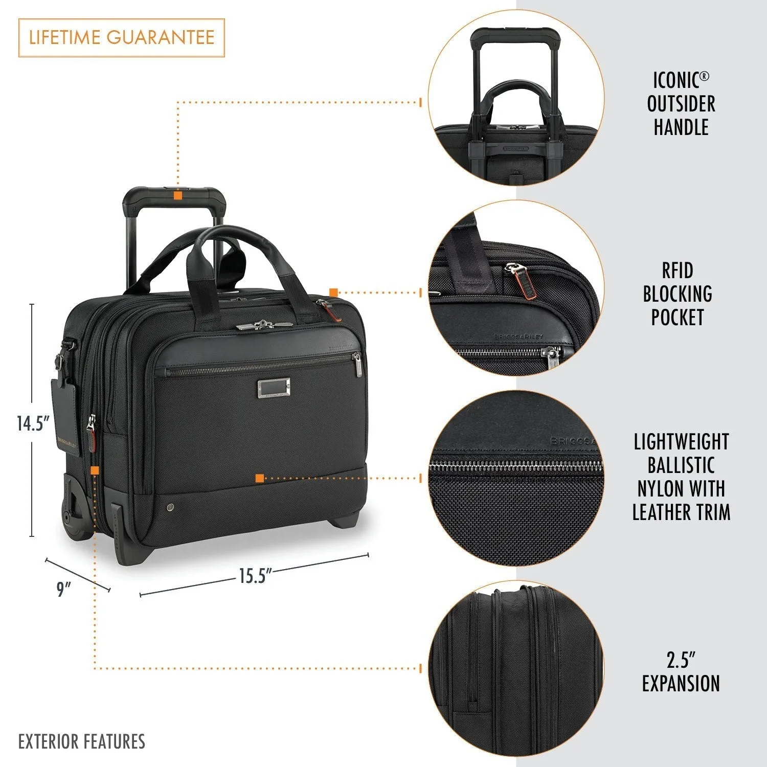 Medium 2-Wheel Expandable Brief