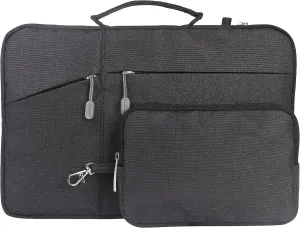 Megoo 12inch Laptop Sleeve Case with Accessory Pouch for Microsoft Surface Pro 7 /7/6/5/4/3 12.5", Laptop Go 3/2 12.4", Carry Travel Case for 11"-12" Chromebook Tablet(Black with Charger Case)