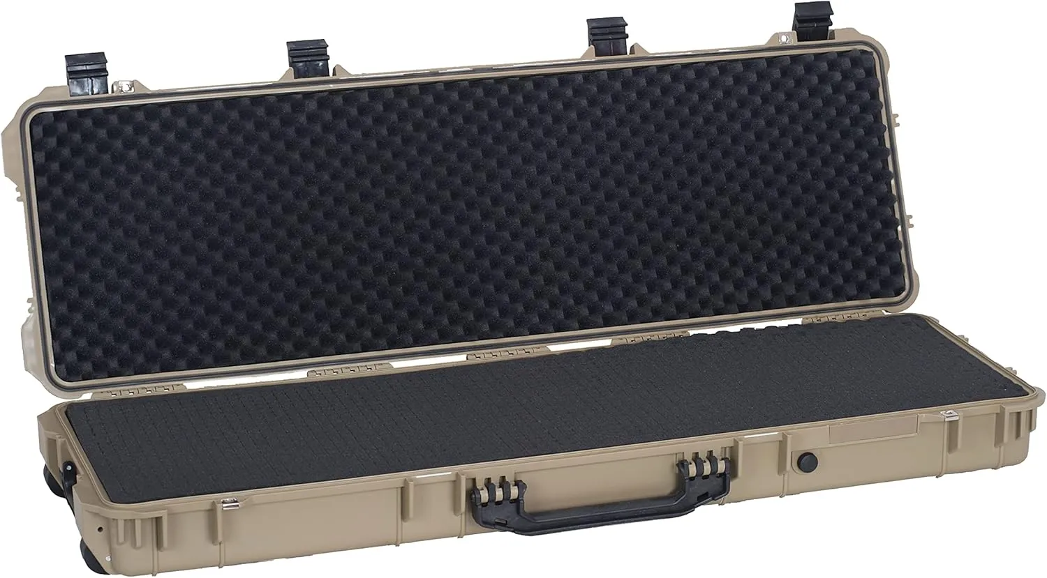 MEIJIA Portable Rolling Waterproof All Weather Hard Rifle Case,Gun case with Wheels,Customizable Fit Foam Included,Fit for Rifle,Guns,Shotguns, Airsoft Gun