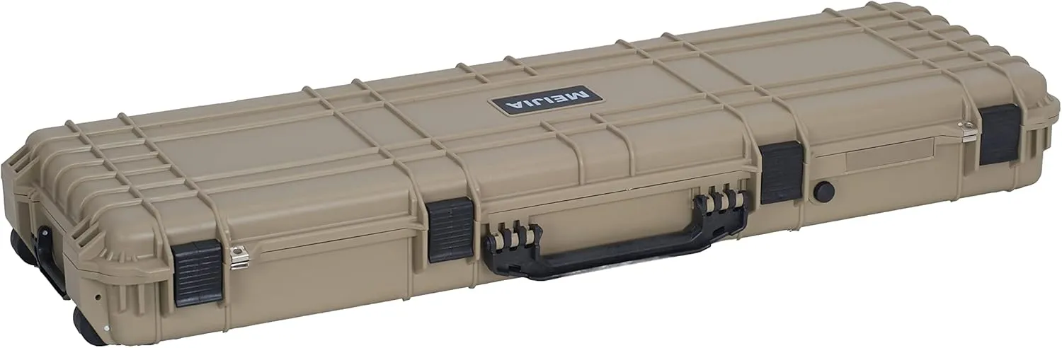 MEIJIA Portable Rolling Waterproof All Weather Hard Rifle Case,Gun case with Wheels,Customizable Fit Foam Included,Fit for Rifle,Guns,Shotguns, Airsoft Gun
