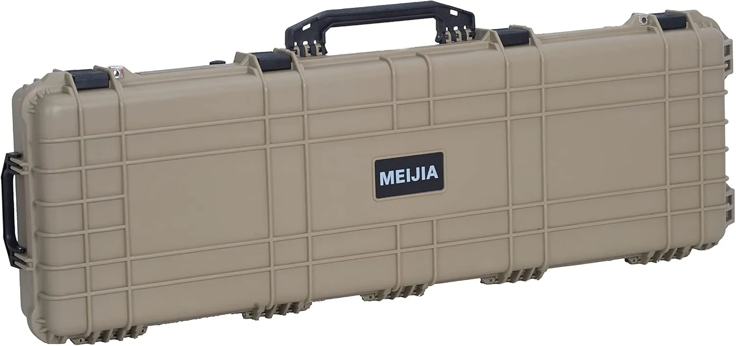 MEIJIA Portable Rolling Waterproof All Weather Hard Rifle Case,Gun case with Wheels,Customizable Fit Foam Included,Fit for Rifle,Guns,Shotguns, Airsoft Gun