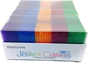Memorex CD Slim Color Jewel Cases / 100 Pack