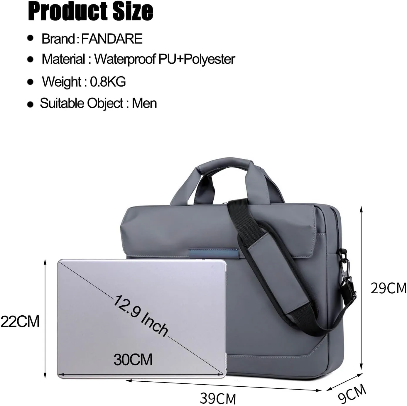 Men Laptop Bag Briefcase Notebook Case PU film Document Case Shoulder Bag