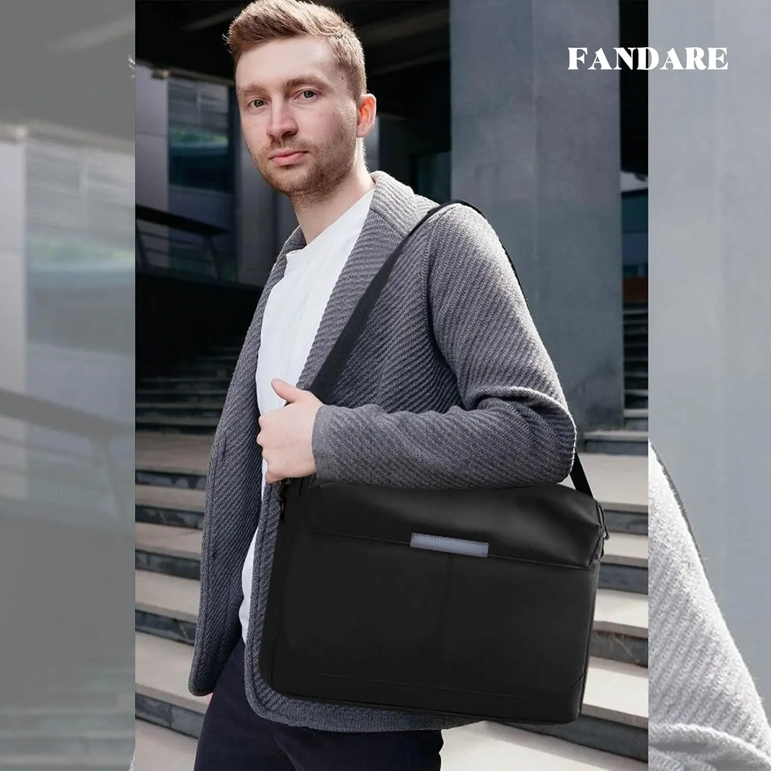 Men Laptop Bag Briefcase Notebook Case PU film Document Case Shoulder Bag