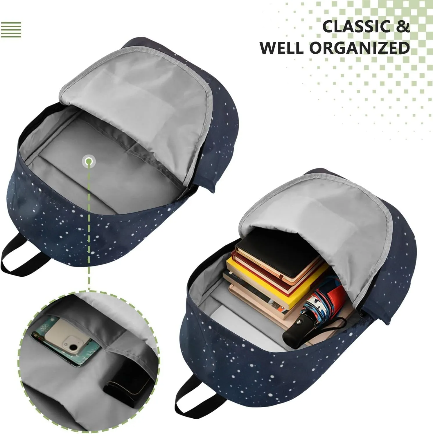 Men Women Large Capacity Backpack Lightweight Bag Outdoor Daypack Travel Laptop Computer Shoulder Bag,black sky