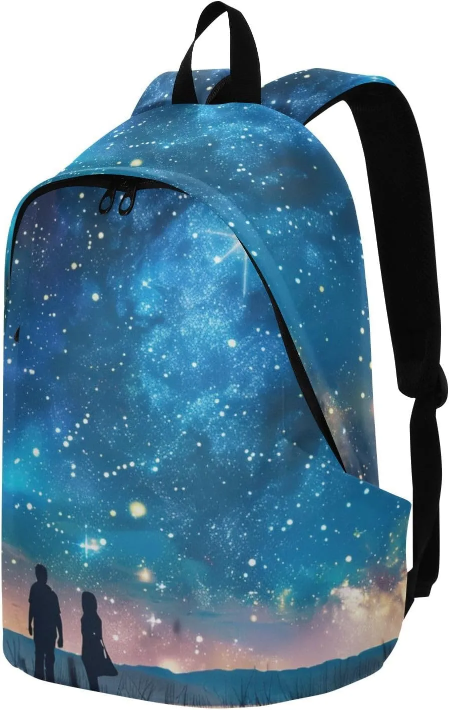 Men Women Large Capacity Backpack Lightweight Bag Outdoor Daypack Travel Laptop Computer Shoulder Bag,blue starry sky