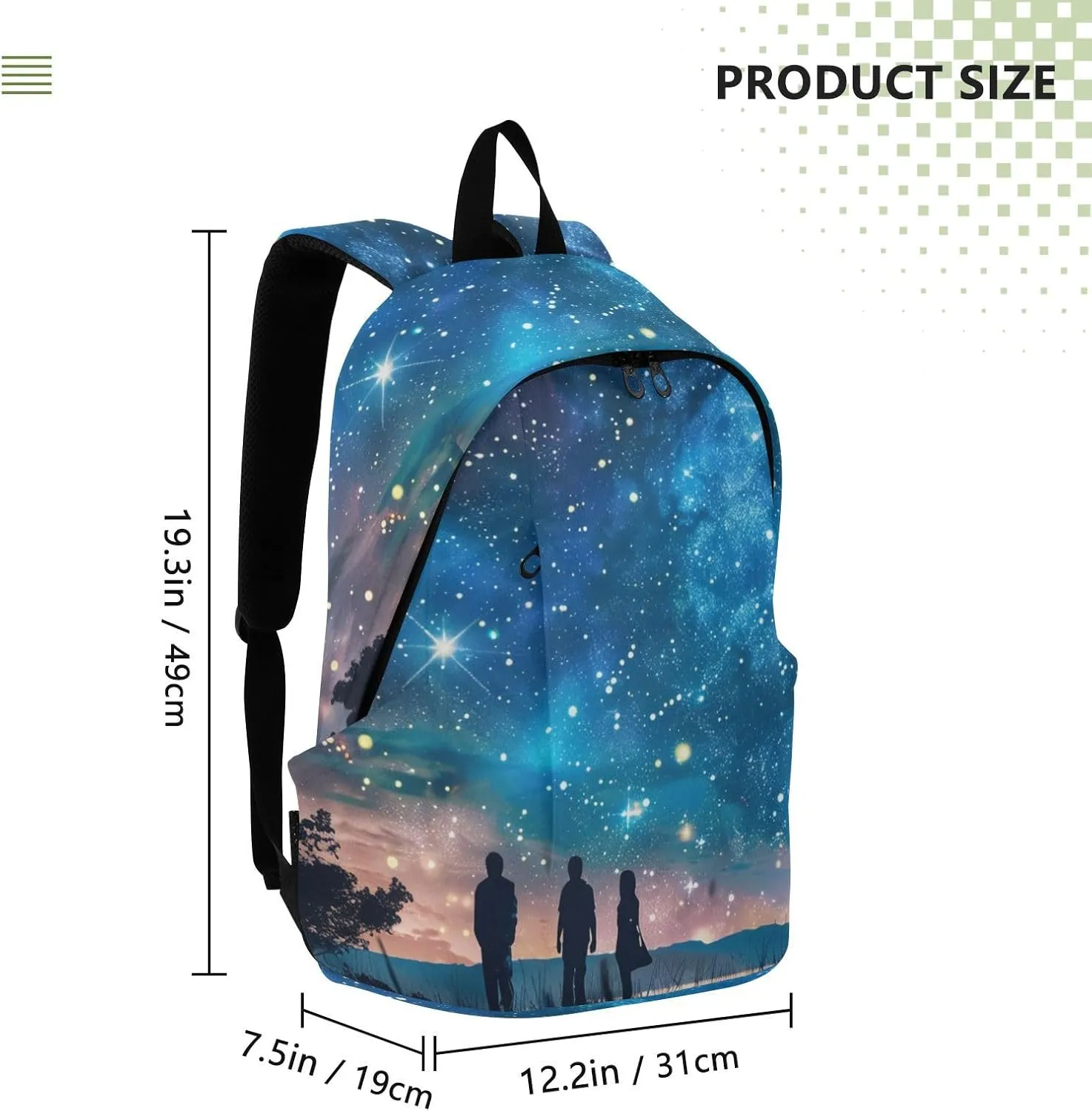 Men Women Large Capacity Backpack Lightweight Bag Outdoor Daypack Travel Laptop Computer Shoulder Bag,blue starry sky