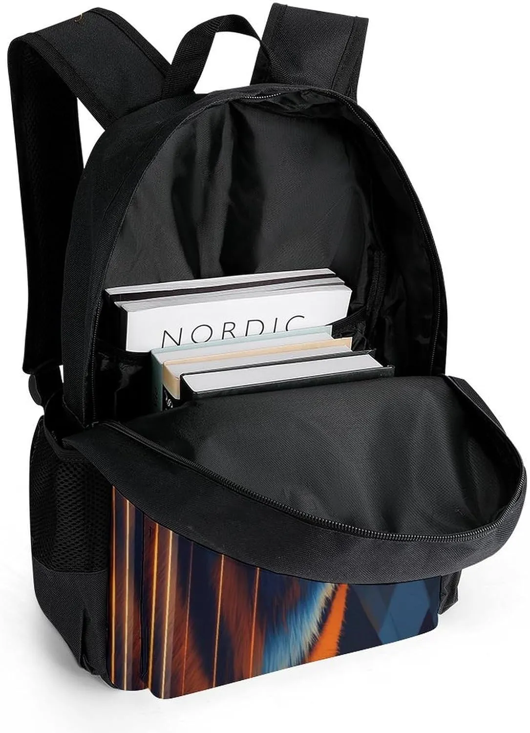 Men Women Lightweight Angry Tiger Animal Magic Art Backpack Large Capacity Bookbag With Smooth Zippers for Gym Business Running
