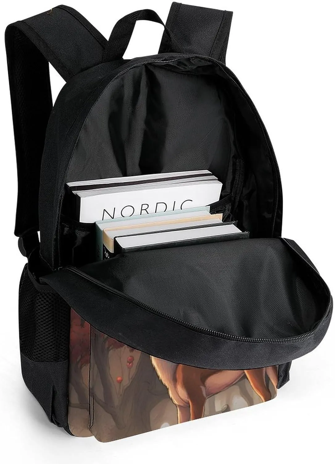 Men Women Lightweight Deer Art Backpack Large Capacity Carry On Bag With Padded Straps for Sports Work Walking Cycling