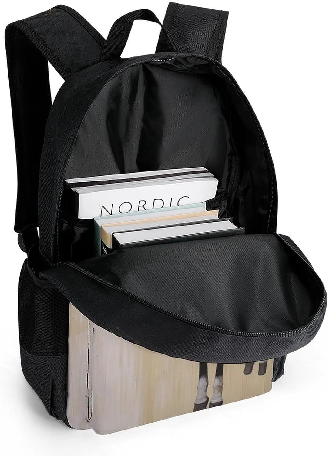 Men Women Lightweight Funny Black Donkey Backpack Large Capacity Bookbag With Smooth Zippers for Gym Business Running