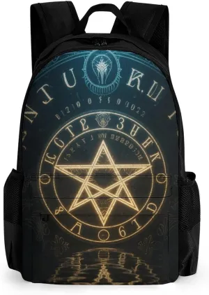 Men Women Lightweight Magic Spirit Board Star Art Casual Daypack Big Capacity Bookbag With Padded Straps for Gym Travel Walking Cycling