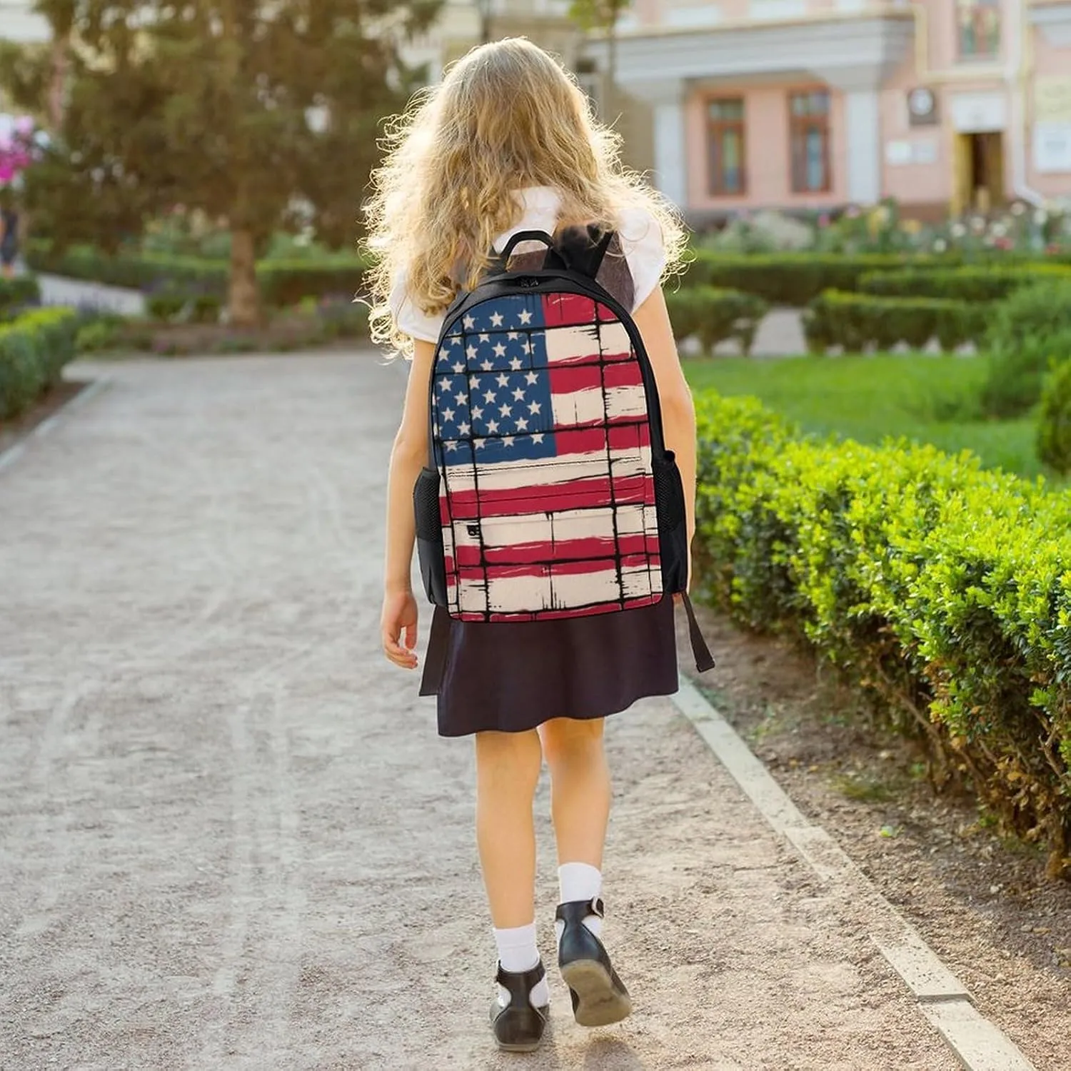 Men Women Lightweight Thin Red Line American Flag Art Backpack Large Capacity Bookbag With Smooth Zippers for Gym Business Running