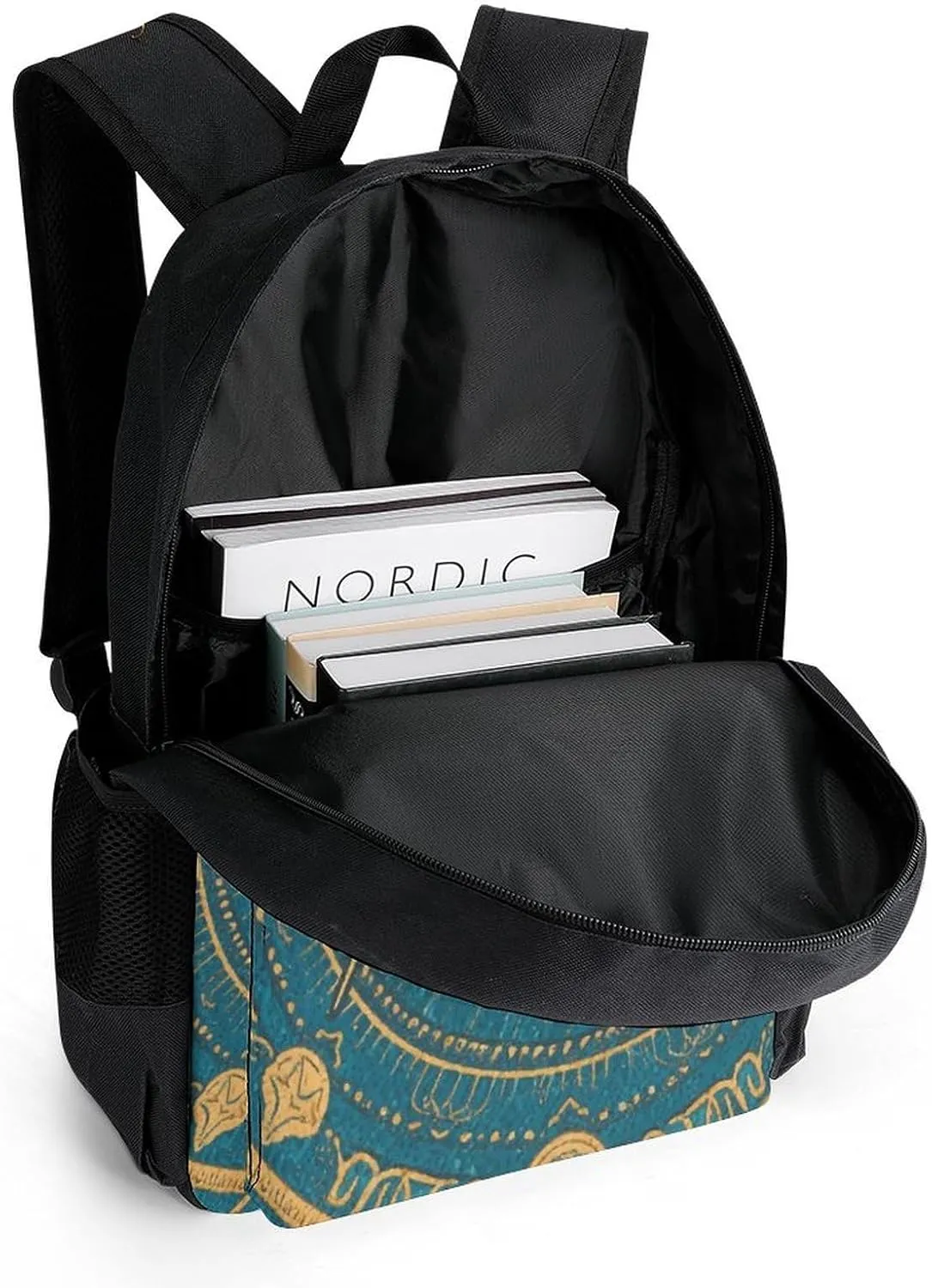 Men Women Polyester Gold Freemason Freemasonry Masonic Art Daypack Backpack Large Capacity Carry On Bag With Smooth Zippers for Hiking Picnic Walking Cycling