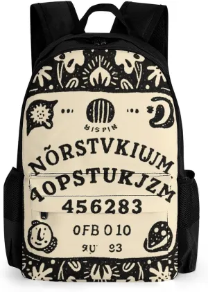 Men Women Polyester Magic Spirit Board Witch Art Casual Daypack Large Capacity Carry On Bag With Adjustable Shoulder Straps for Camping Work Running