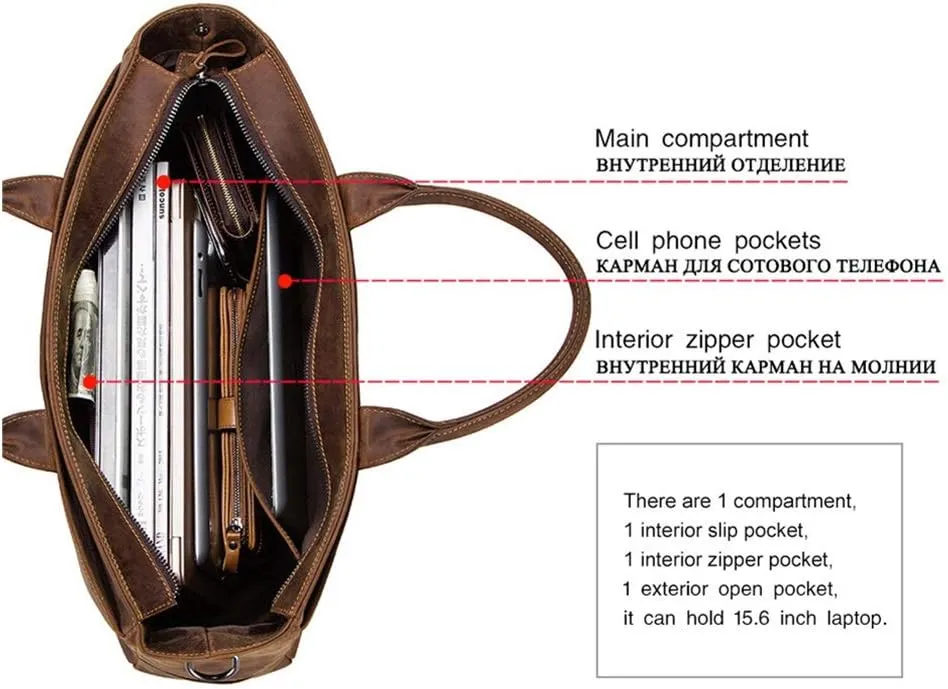 Men's Briefcase Business Large Briefcase Shoulder Handbags Briefcase for Men for Work Office Travel