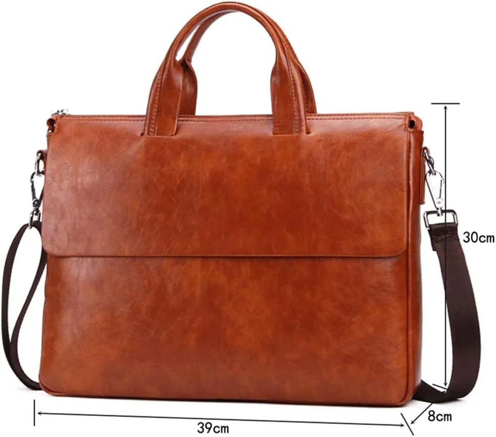 Men's Briefcase Mens Business Briefcase Shoulder Handbags With an Removable Shoulder Strap for Work Office Travel