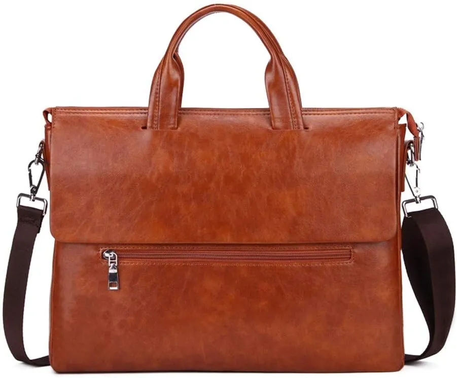 Men's Briefcase Mens Business Briefcase Shoulder Handbags With an Removable Shoulder Strap for Work Office Travel