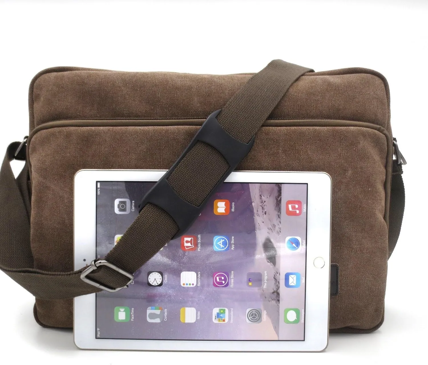 Mens Messenger Bag Canvas Shoulder Bag for Women Multi-pocket Travel Purses Satchel Work Handbag Crossbody Bag