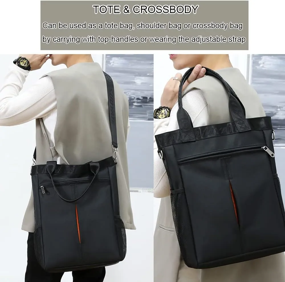 Men's Tote Bag Laptop A4 Shoulder Bag Nylon Messenger Bag Crossbody Purse Waterproof for Business Travel Work Outdoor