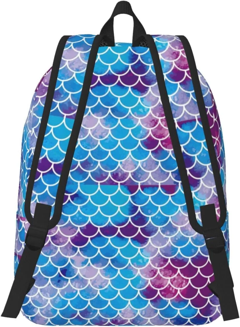 Mermaid Fish Scale print Duffel Bag, Lightweight Duffel Bag, Casual Backpack, 17.7 x 6.3 x 12.2 inches