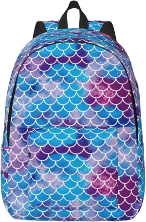 Mermaid Fish Scale print Duffel Bag, Lightweight Duffel Bag, Casual Backpack, 17.7 x 6.3 x 12.2 inches