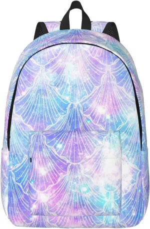 Mermaid Scale print Duffel Bag, Lightweight Duffel Bag, Casual Backpack, 17.7 x 6.3 x 12.2 inches