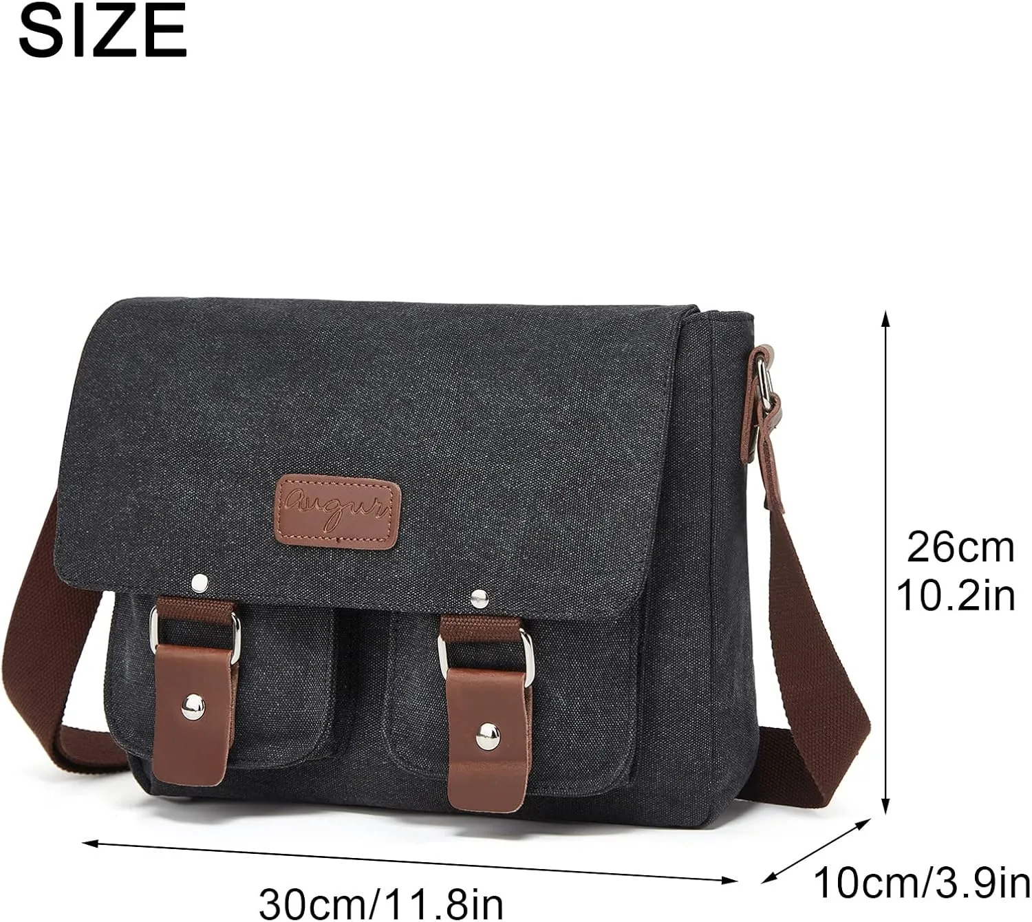 Messenger Bag for Men, Canvas Satchel Shoulder Bag Vintage Crossbody 13.3Inch Laptop Bag
