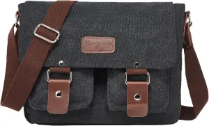 Messenger Bag for Men, Canvas Satchel Shoulder Bag Vintage Crossbody 13.3Inch Laptop Bag