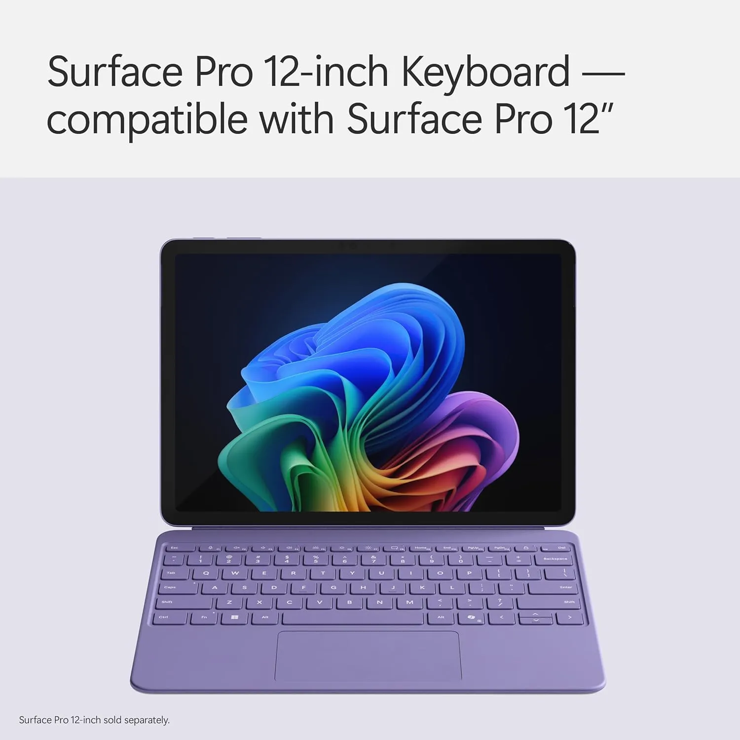 Microsoft Surface Pro Keyboard for Surface Pro 12" Device, Keyboard Only, Alcantara Material, Violet