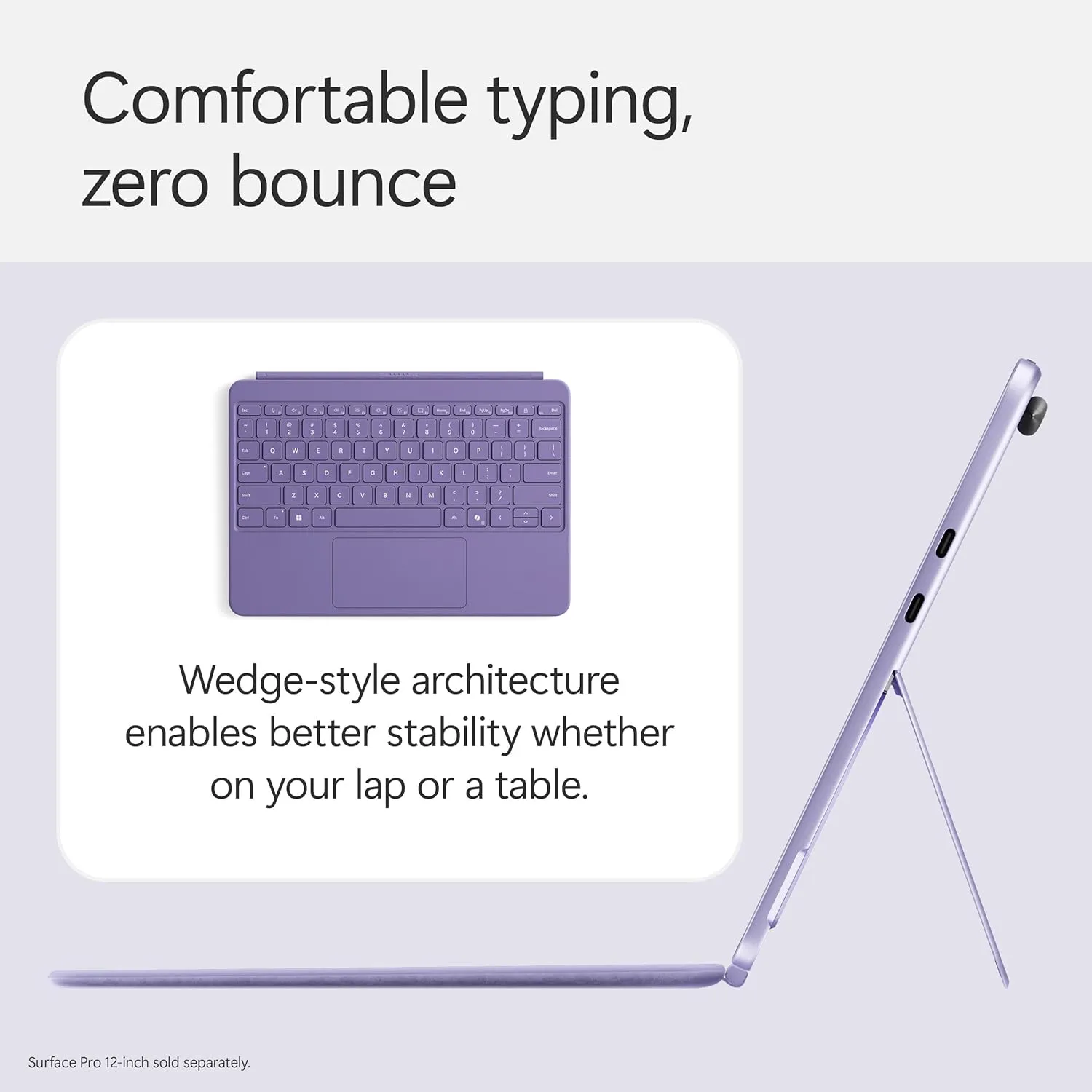 Microsoft Surface Pro Keyboard for Surface Pro 12" Device, Keyboard Only, Alcantara Material, Violet