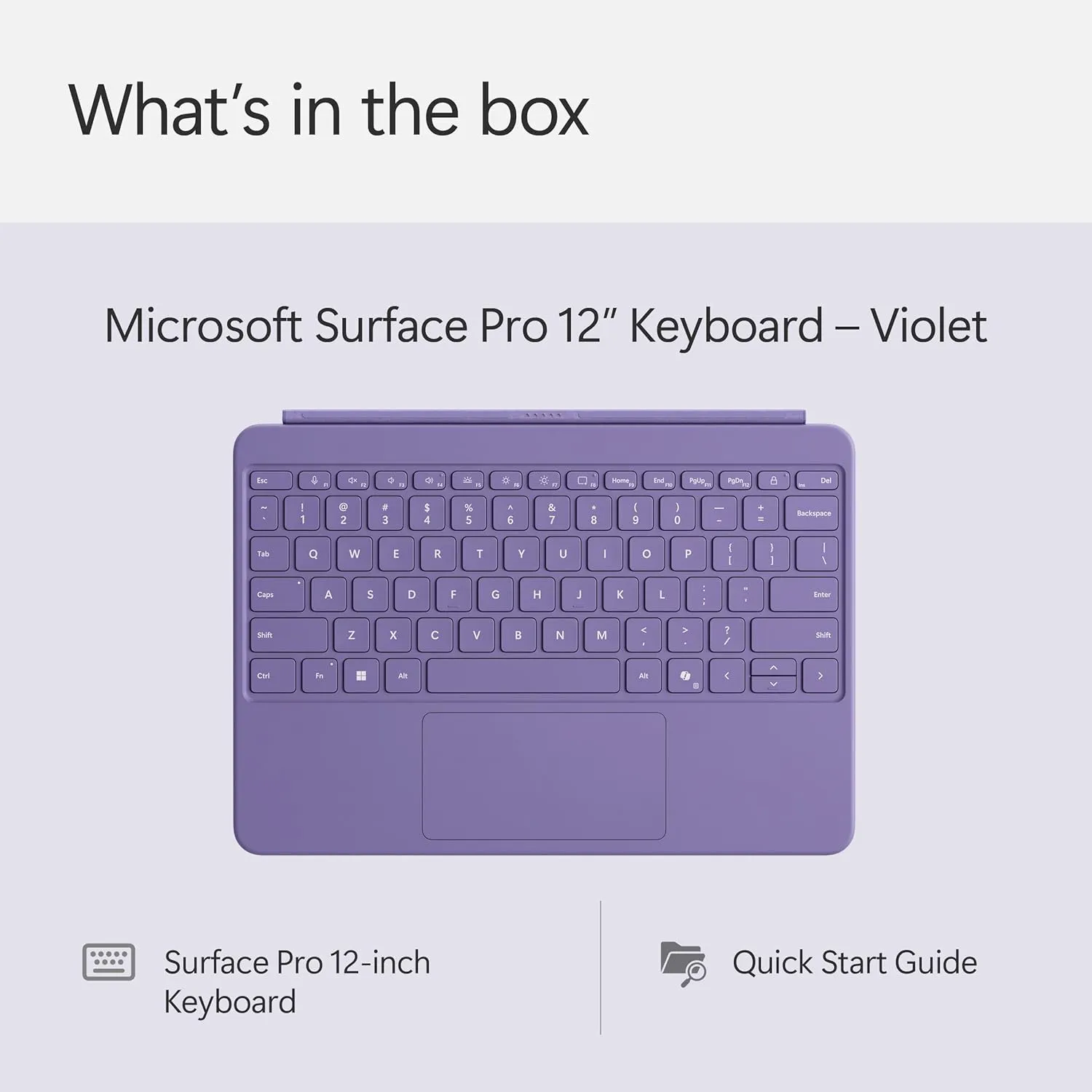 Microsoft Surface Pro Keyboard for Surface Pro 12" Device, Keyboard Only, Alcantara Material, Violet
