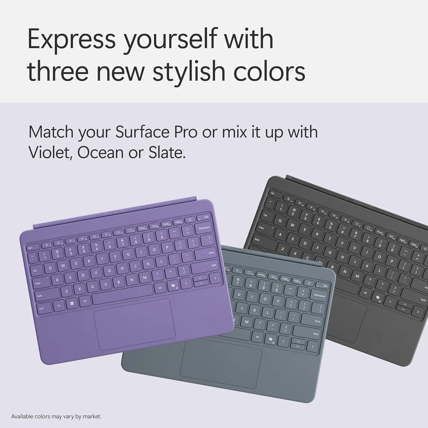Microsoft Surface Pro Keyboard for Surface Pro 12" Device, Keyboard Only, Alcantara Material, Violet