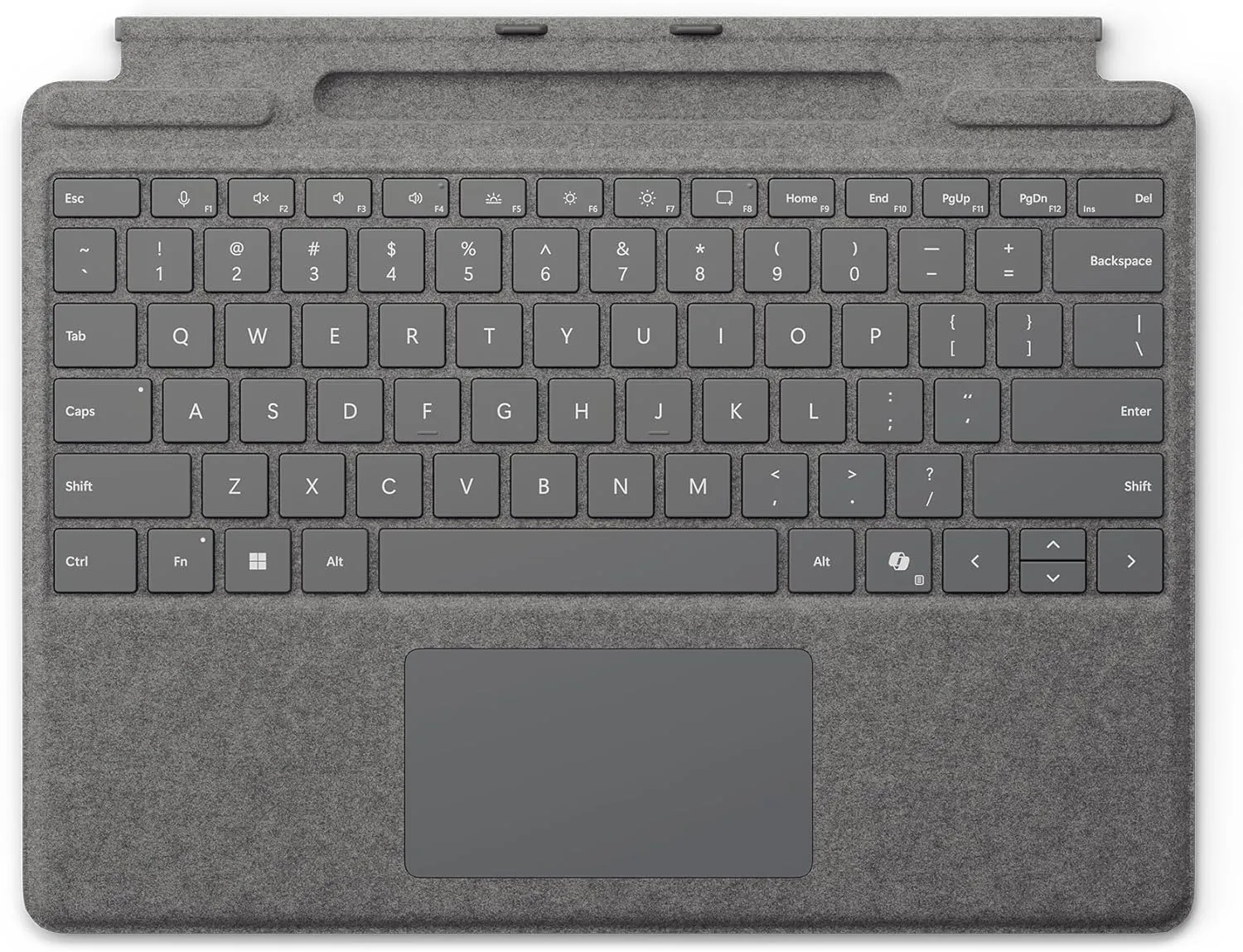 Microsoft Surface Pro Keyboard for Surface Pro Copilot  (11th Edition), Pro 9 and 8 with Pen Storage, Alcantara Material, Platinum