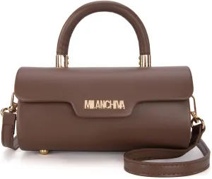 Milan Chiva Small Bags for Women Designer Mini Top Handle Purse Cute Handbags Barrel Shape Purse