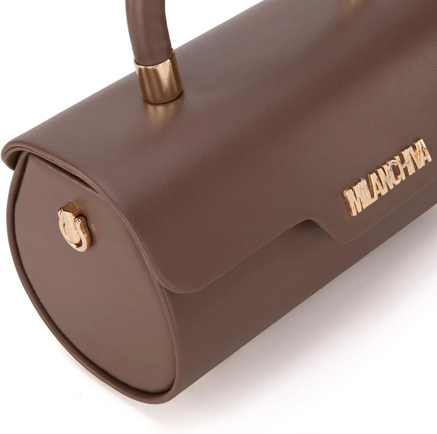 Milan Chiva Small Bags for Women Designer Mini Top Handle Purse Cute Handbags Barrel Shape Purse