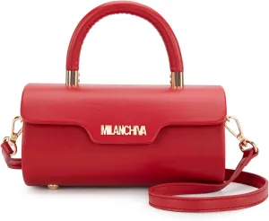 Milan Chiva Small Bags for Women Designer Mini Top Handle Purse Cute Handbags Barrel Shape Purse
