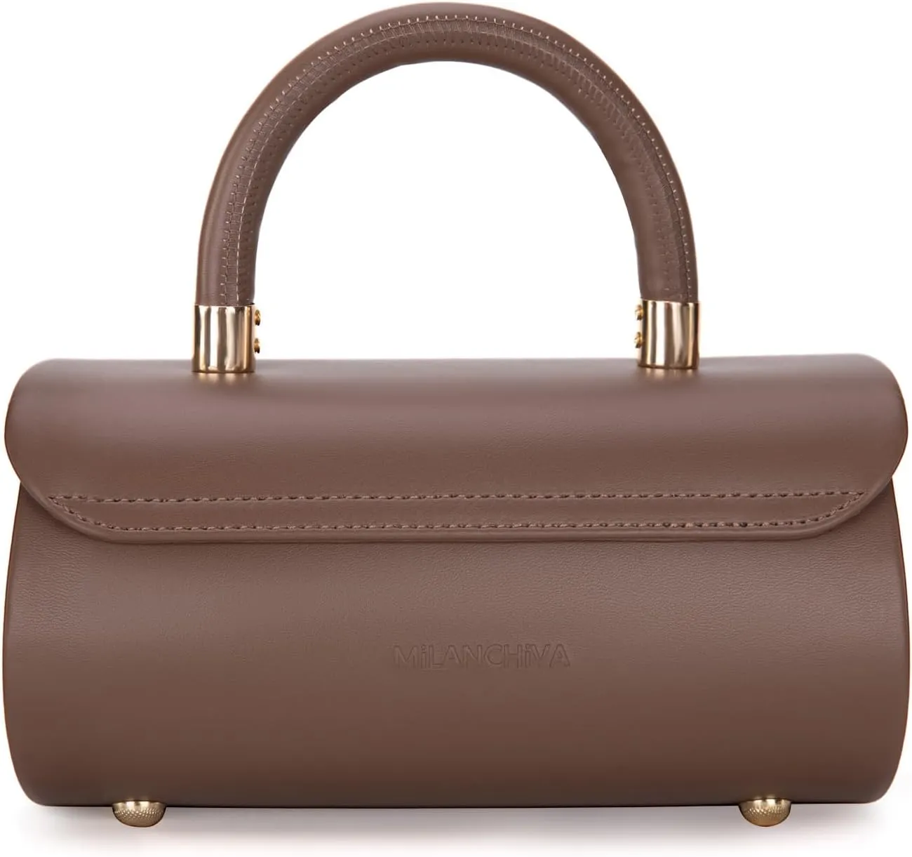 Milan Chiva Small Bags for Women Designer Mini Top Handle Purse Cute Handbags Barrel Shape Purse