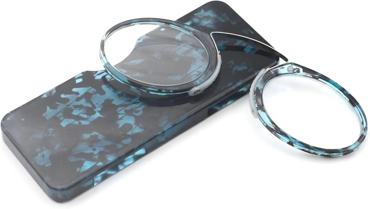 Mini Armless Reading Glasses for Men Women Slim Thin Clip on Nose Readers with Small Portable Case