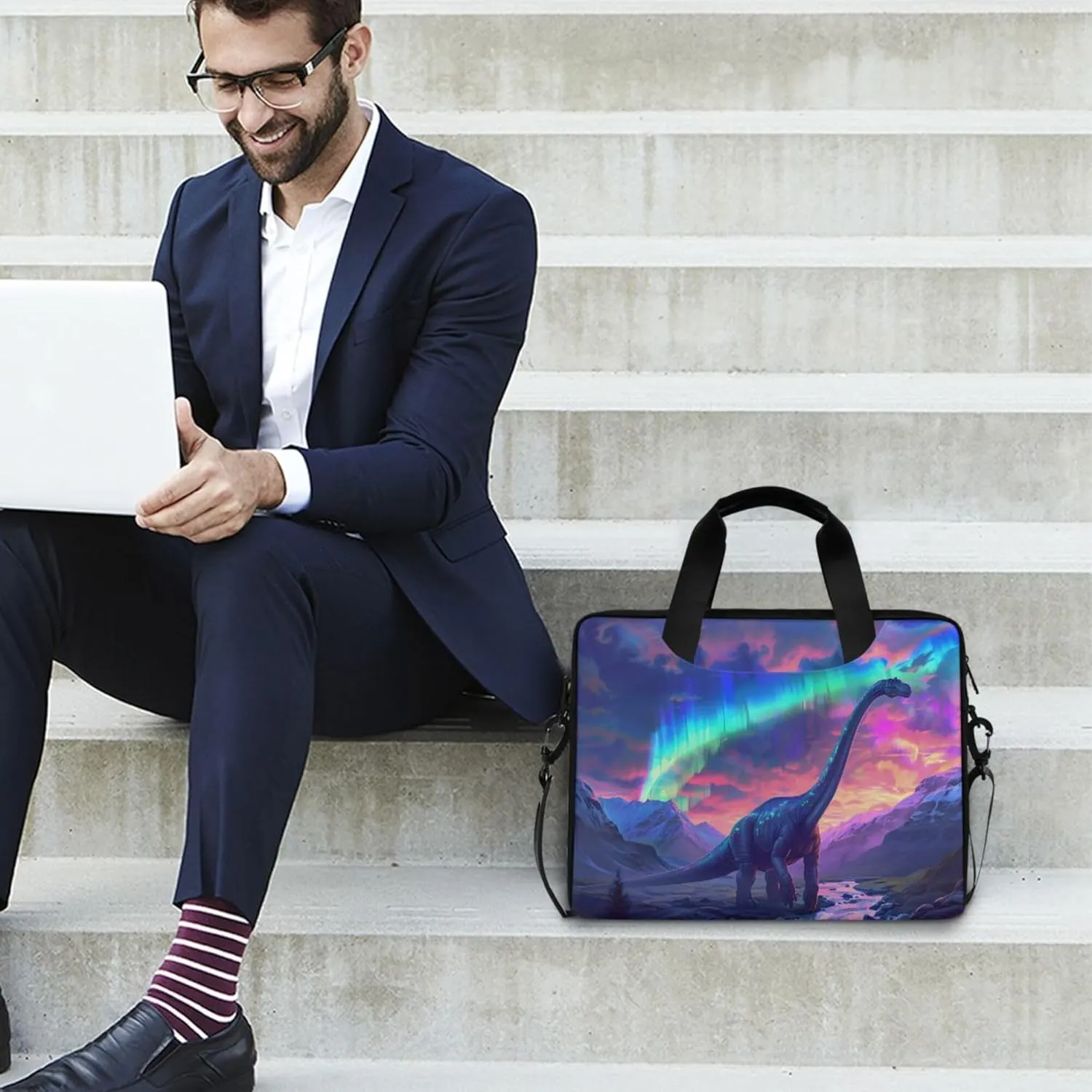 MNSRUU Laptop Bag Women Men Laptop Messenger Soccer Net