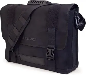Mobile Edge ECO Laptop Messenger Bag for Men and Women, Fits Up To 17.3 Inch Laptops, Travel Work Computer Bag, Cotton Canvas, Padded Pockets, Black