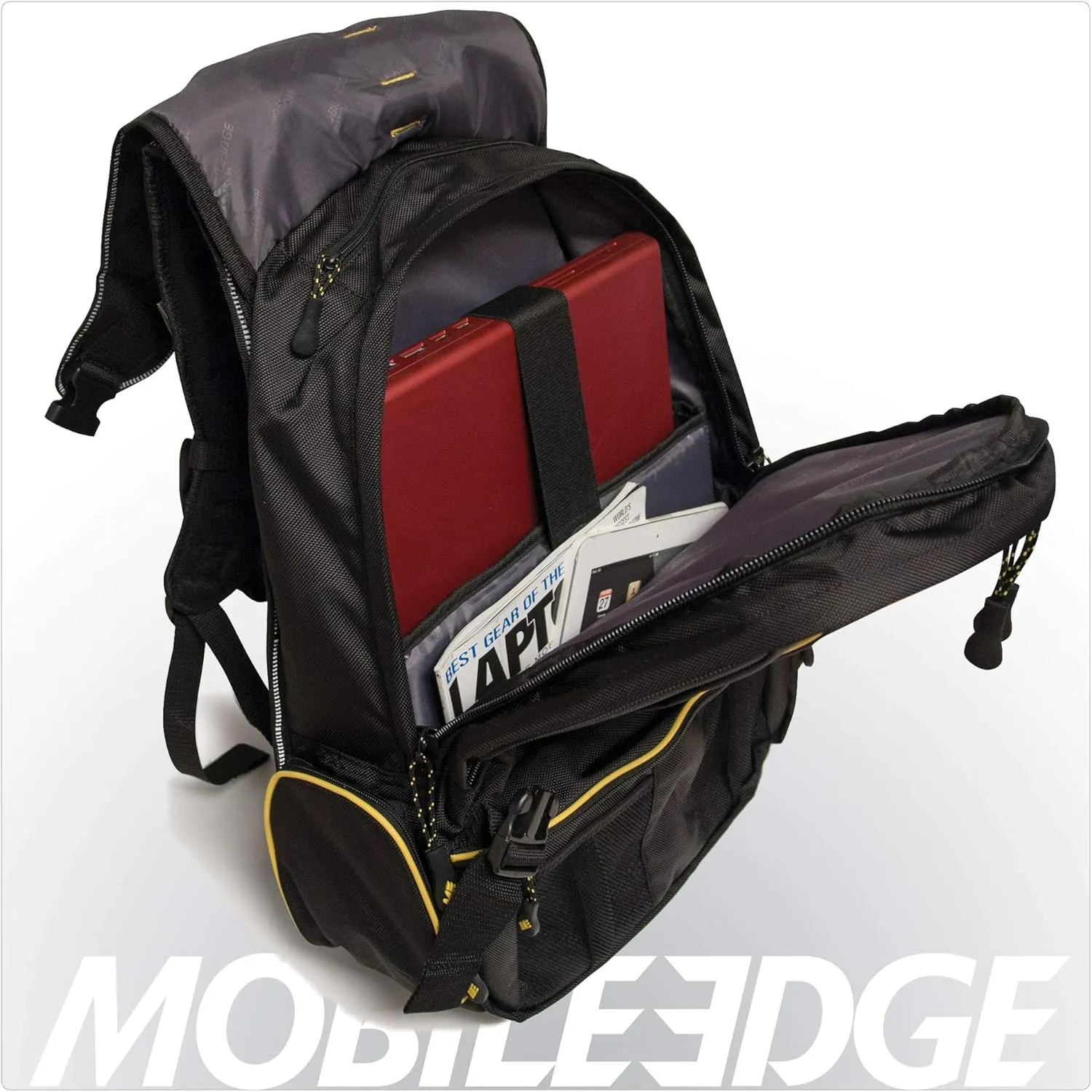 Mobile Edge - Premium 17.3" Laptop/Tablet Backpack - Black/Red Trim (MEBPP7), One Size