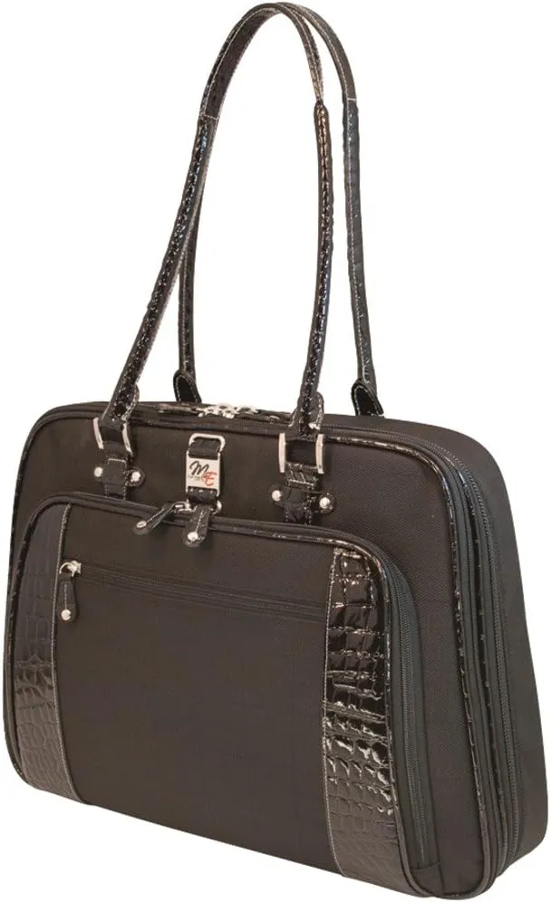 Mobile Edge Women's Onyx, Checkpoint Friendly Laptop Briefcase 16 Inch PC, 17 Inch Compatible with Macbook, Business, Travel, Black